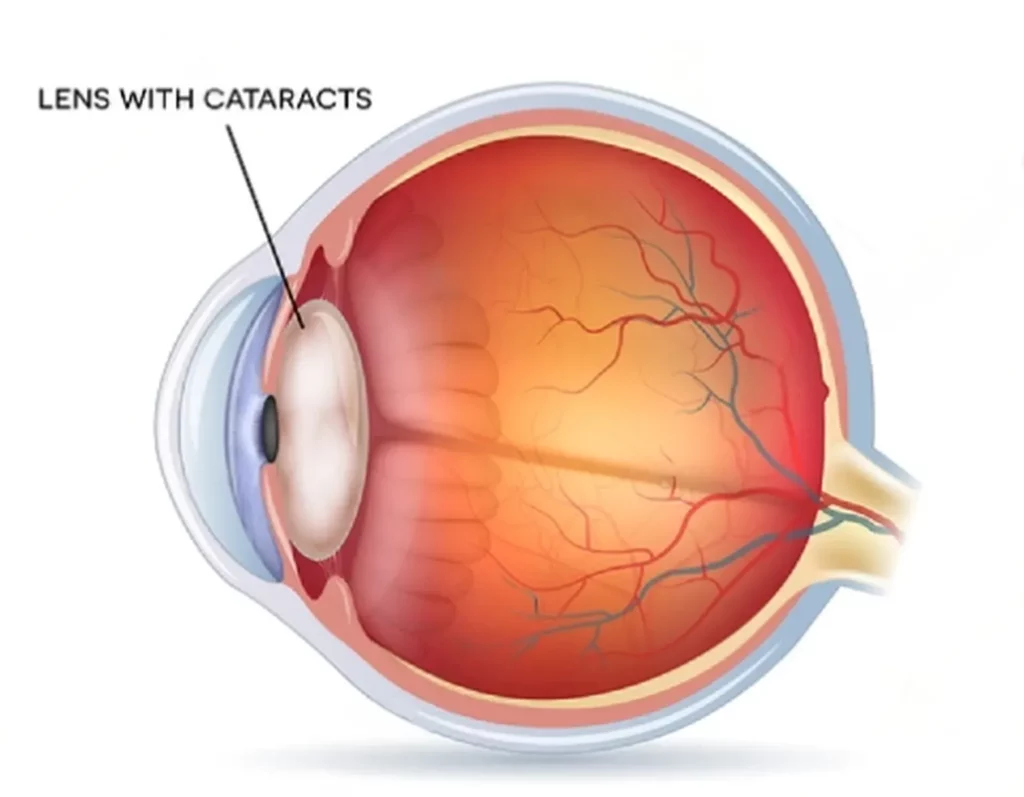 Lens with Cataracts diagram